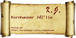 Kornhauser Júlia névjegykártya